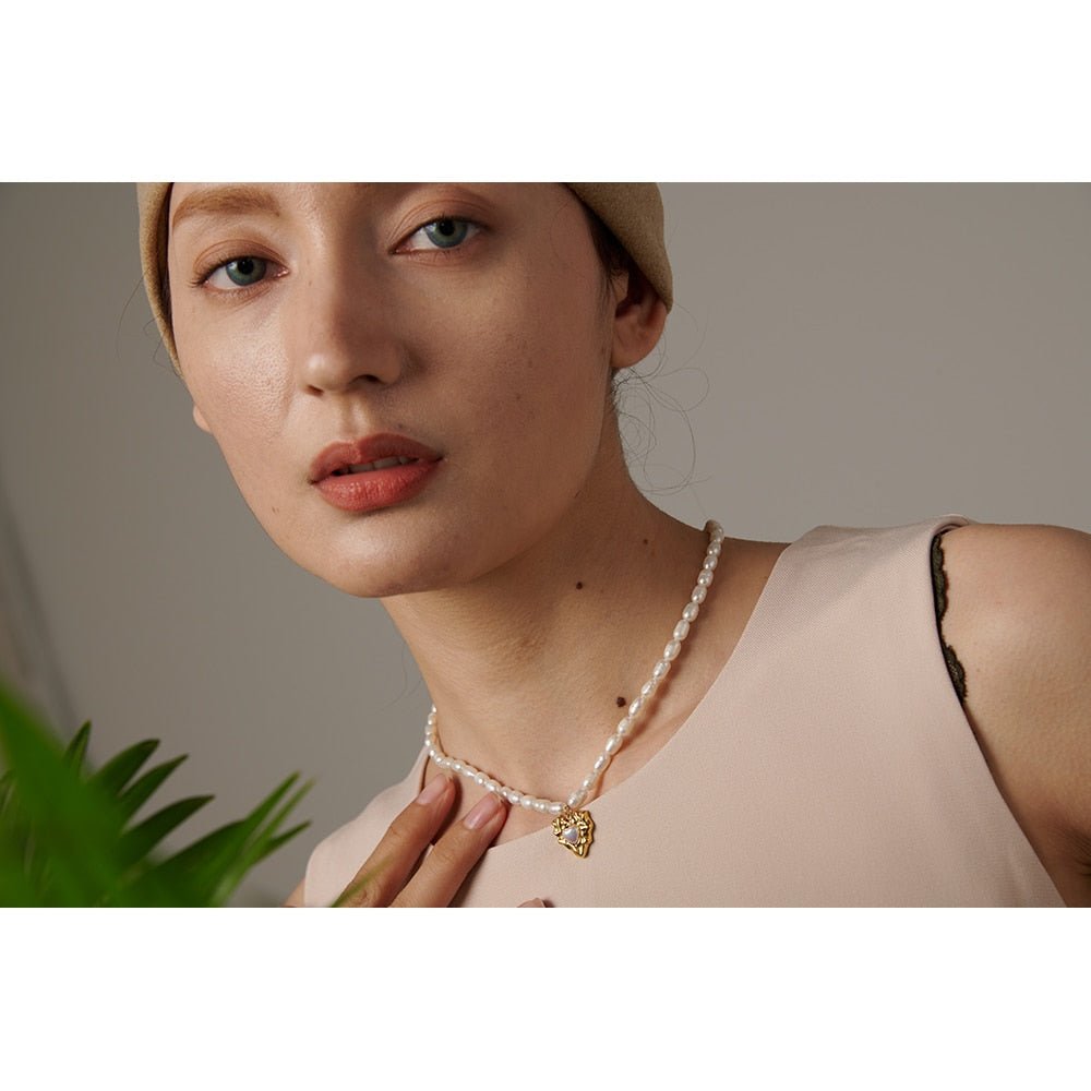 Heart Pearl 18K Gold Plated Necklace