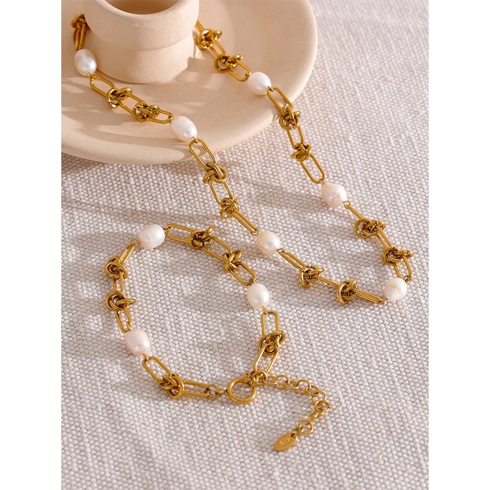 Natural Pearl 18K Gold Plated Necklace