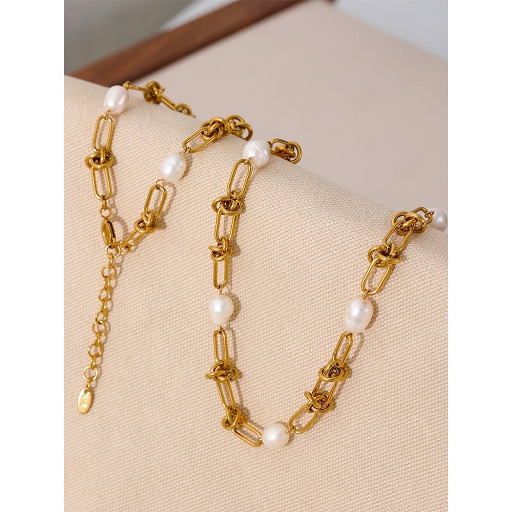 Natural Pearl 18K Gold Plated Necklace